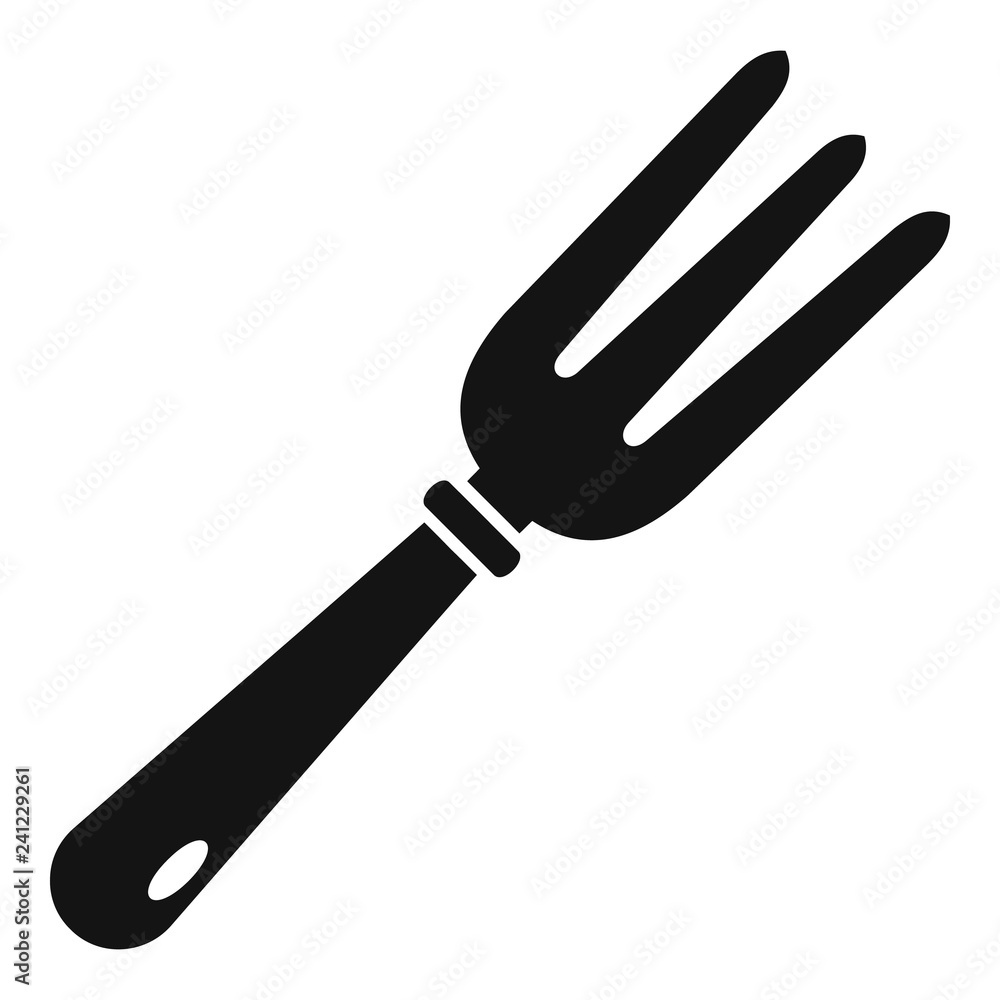 Hand garden rake icon. Simple illustration of hand garden rake vector icon for web design isolated on white background Hand garden rake icon. Simple illustration of hand garden rake vector icon for web design isolated on white background
