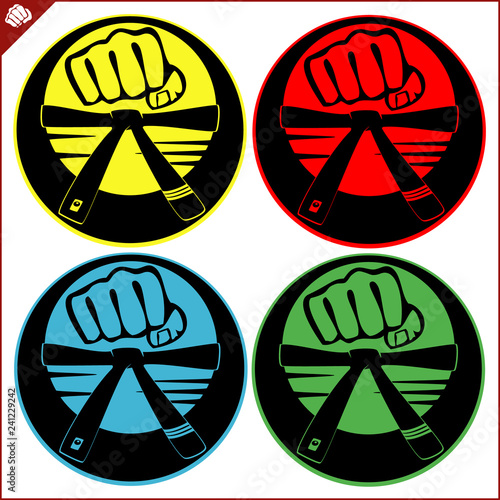 Martial art colored simbol design. Karate emblem.