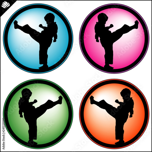 Martial art colored simbol design. Karate emblem.