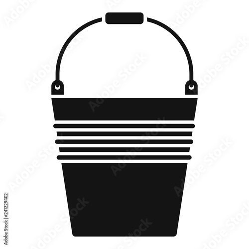 Metal bucket icon. Simple illustration of metal bucket vector icon for web design isolated on white background