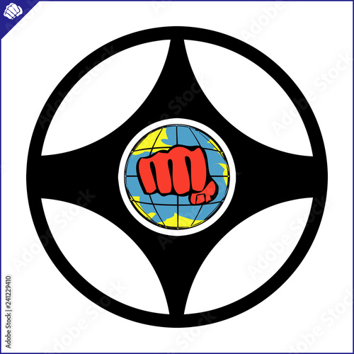 Martial art colored simbol design. Karate emblem.