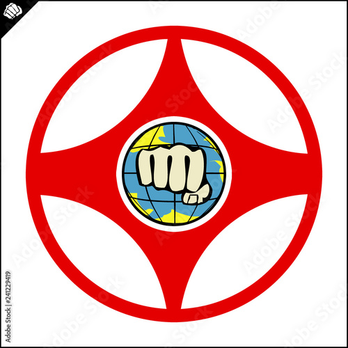 Martial art colored simbol design. Karate emblem.