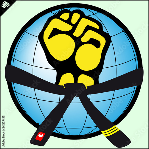 Martial art colored simbol design. Karate emblem.