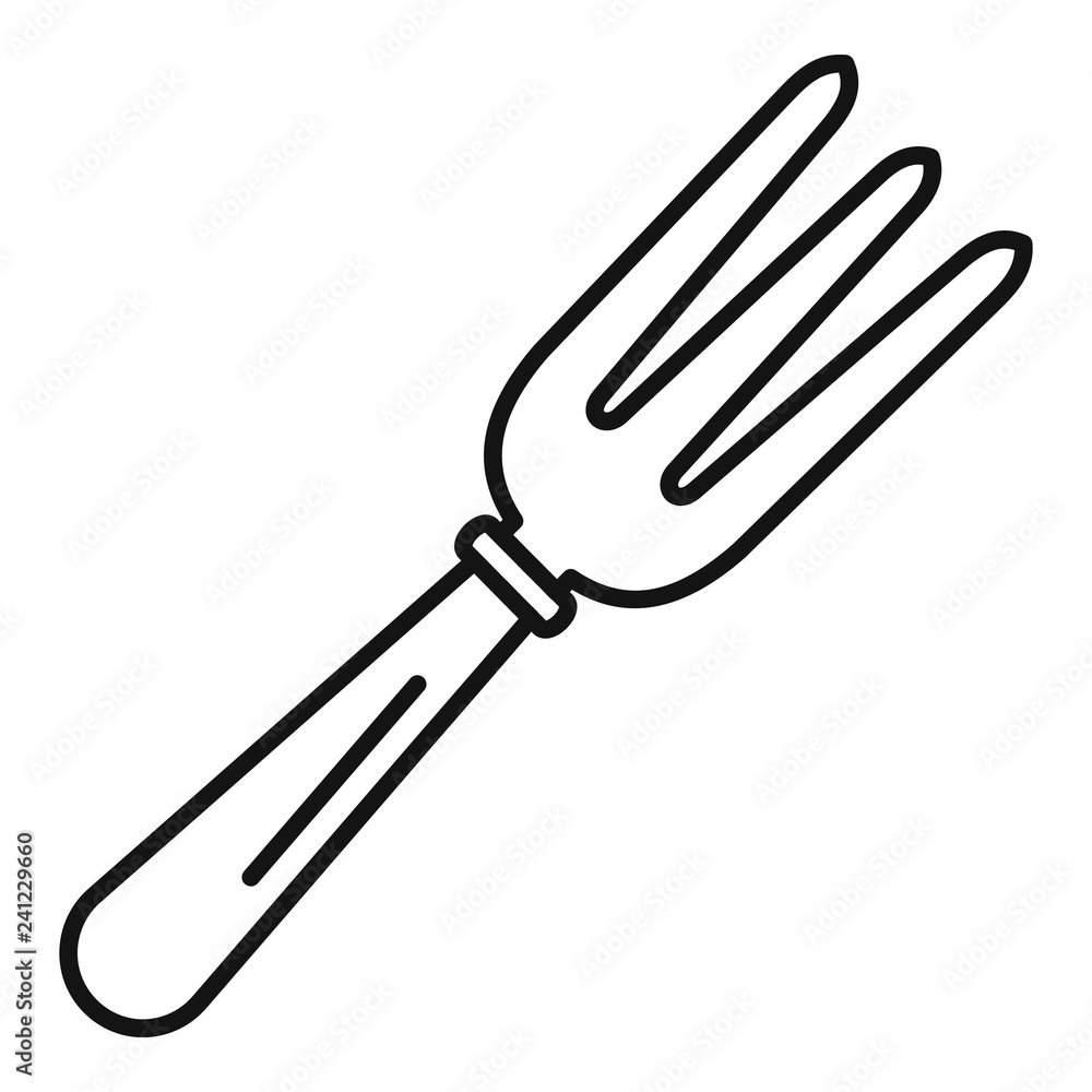 Hand garden rake icon. Outline hand garden rake vector icon for web design isolated on white background Hand garden rake icon. Outline hand garden rake vector icon for web design isolated on white background