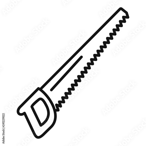 Hand saw icon. Outline hand saw vector icon for web design isolated on white background