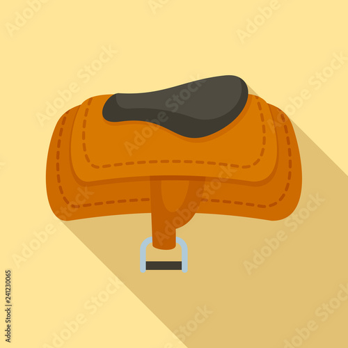 Horse riding saddle icon. Flat illustration of horse riding saddle vector icon for web design