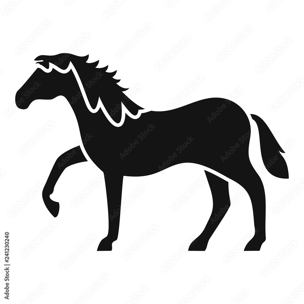 Naklejka Ikona konia jeździeckiego. Prosta ilustracja jazda konna ikona wektor na projektowanie stron internetowych na białym tle
