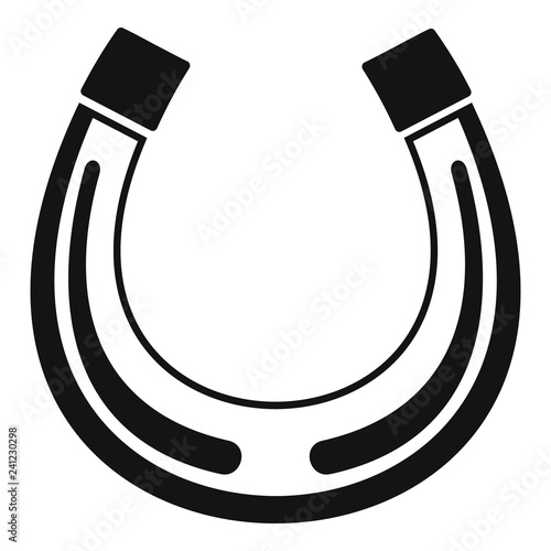 Gold horseshoe icon. Simple illustration of gold horseshoe vector icon for web design isolated on white background