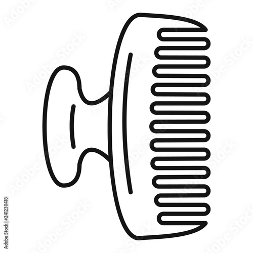 Horse comb icon. Outline horse comb vector icon for web design isolated on white background