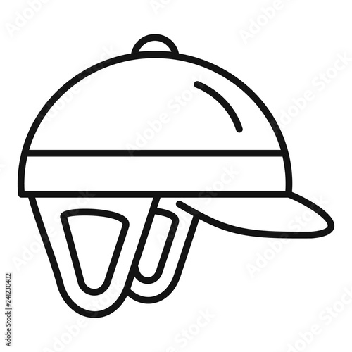 Horseback riding helmet icon. Outline horseback riding helmet vector icon for web design isolated on white background
