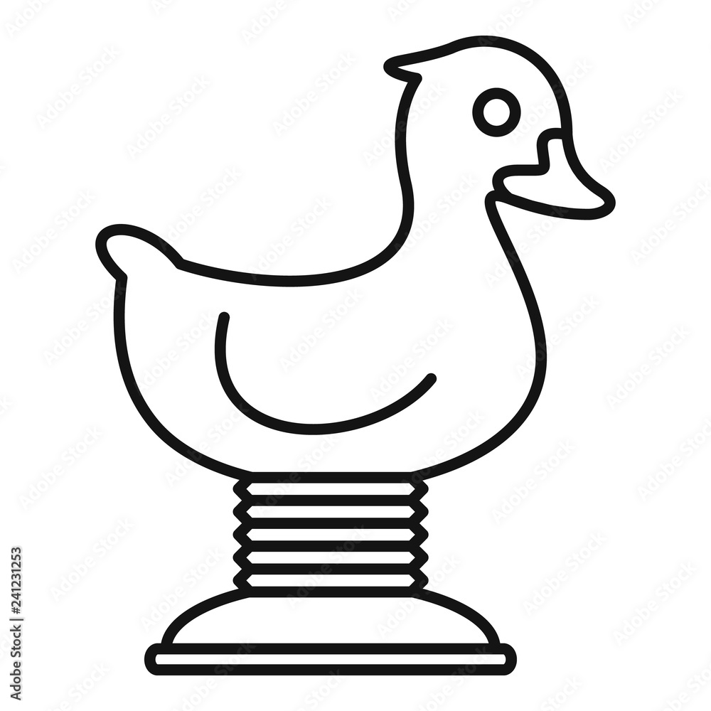 Riding kid duck icon. Outline riding kid duck vector icon for web design isolated on white background Riding kid duck icon. Outline riding kid duck vector icon for web design isolated on white background