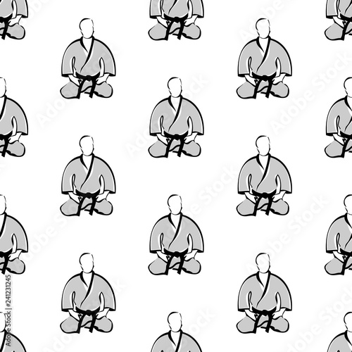 Seamless Colored Pattern martial arts, karate, MMA logo presswall. Design judo, taekwondo, hapkido, karate