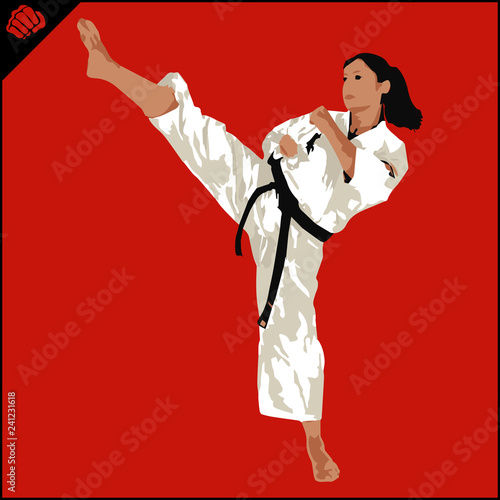 Martial art colored simbol design. Karate emblem.