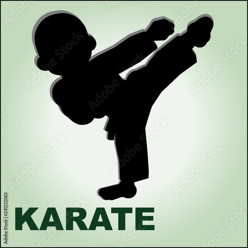 Martial art colored simbol design. Karate emblem.