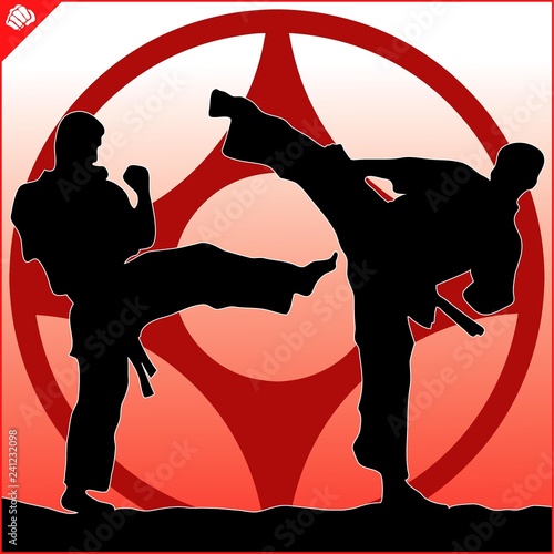 Martial art colored simbol design. Karate emblem.