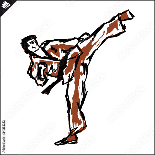 Martial art colored simbol design. Karate emblem.
