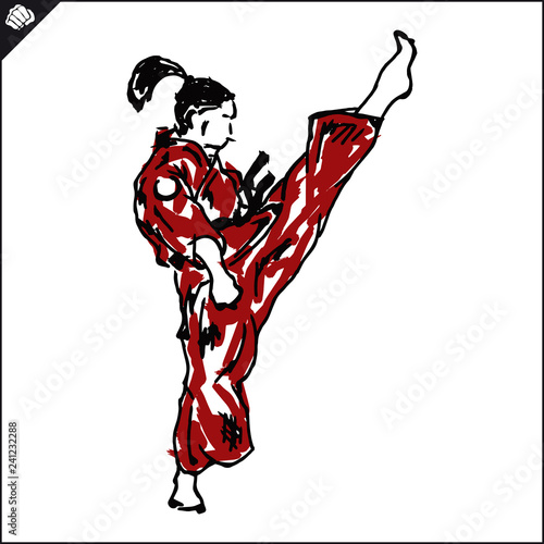Martial art colored simbol design. Karate emblem.