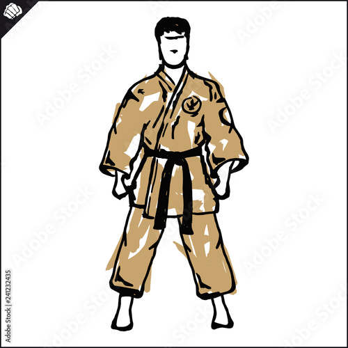 Martial art colored simbol design. Karate emblem.
