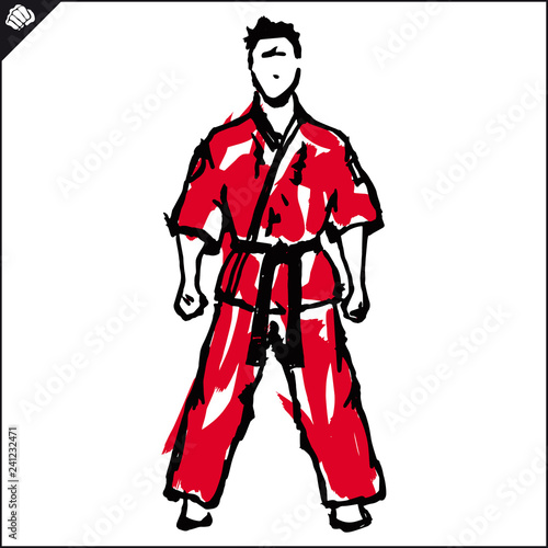 Martial art colored simbol design. Karate emblem.