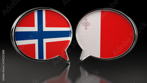 Norway and Malta flags with Speech Bubbles. 3D illustration Free Download Norway and Malta flags with Speech Bubbles. 3D illustration - GFXLoad