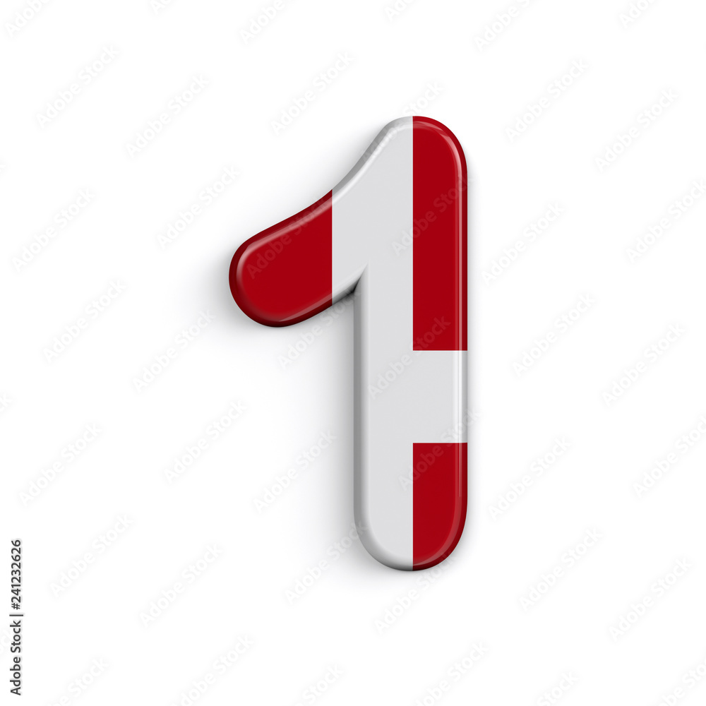 Denmark number 1 - 3d Danish flag digit - Suitable for Denmark, nordic culture or Caribbean related subjects Denmark number 1 - 3d Danish flag digit - Suitable for Denmark, nordic culture or Caribbean related subjects