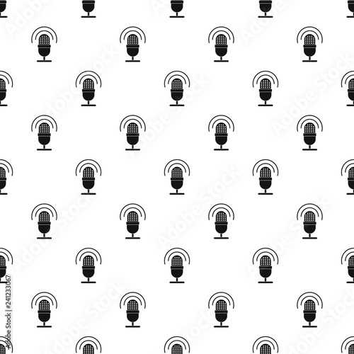 Studio microphone pattern seamless vector repeat geometric for any web design