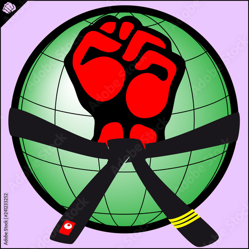 Martial art colored simbol design. Karate emblem.