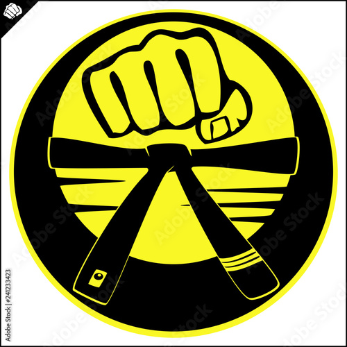Martial art colored simbol design. Karate emblem.