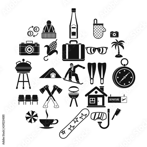 Leave of absence icons set. Simple set of 25 leave of absence vector icons for web isolated on white background