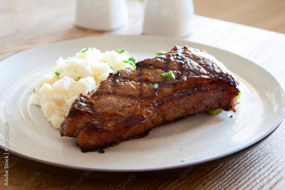 Grilled Steak and Mashed Potatoes
