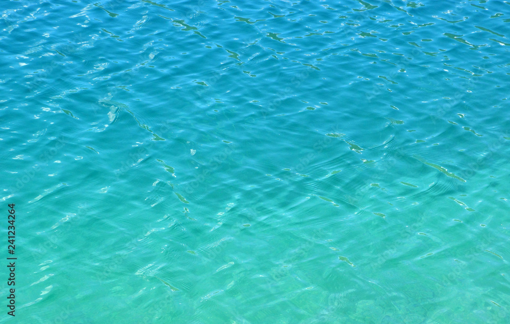 Water texture blue and turquoise color, background image, sea and ocean