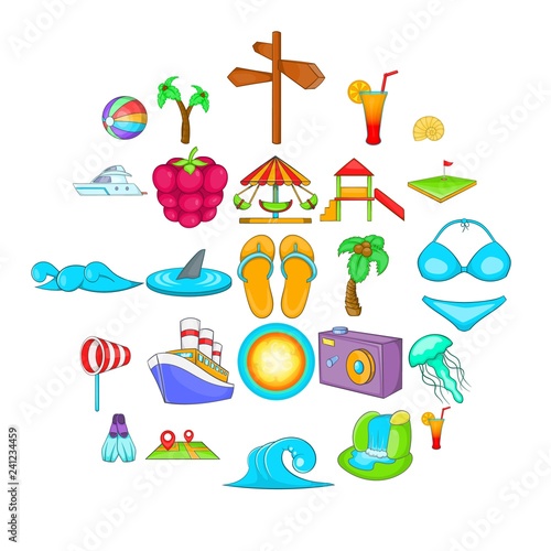 Resettlement icons set. Cartoon set of 25 resettlement vector icons for web isolated on white background