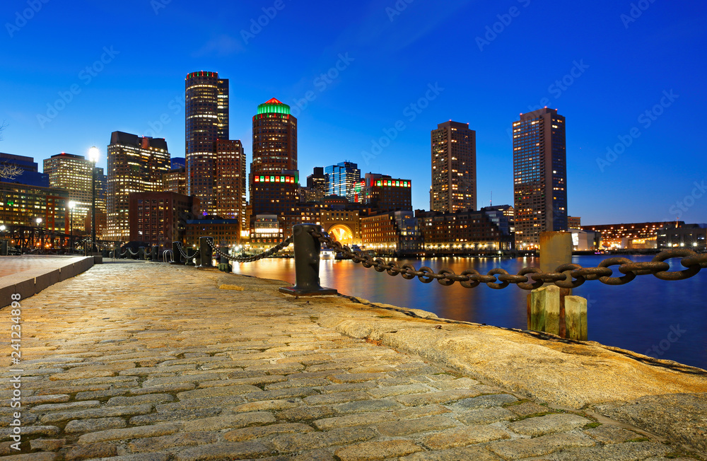 Fototapeta premium Boston Financial District at Sunset, Boston, Massachusetts, USA