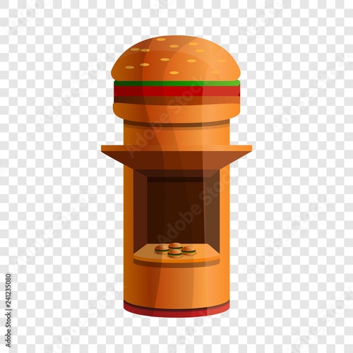 Burger kiosk icon. Cartoon of burger kiosk vector icon for web design for web design