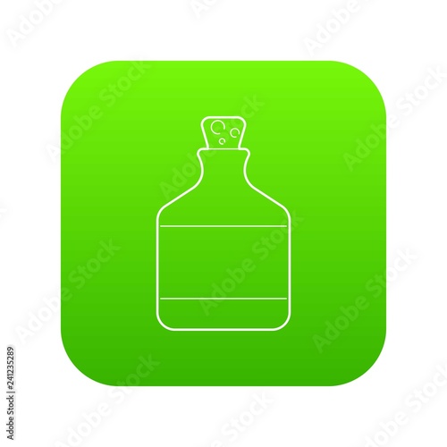 Ethanol in bottle icon green vector isolated on white background