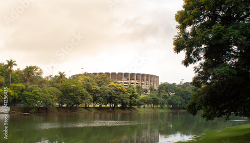pampulha lake Belo Horizonte Minas Gerais Brazil/ Mineirinho gymnasium
