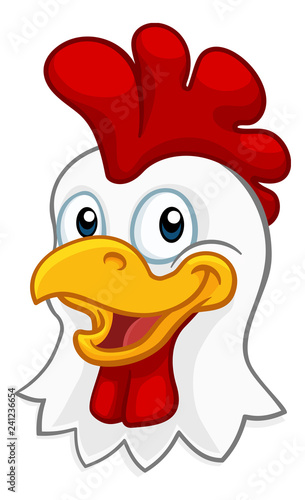 A chicken cartoon rooster cockerel character mascot