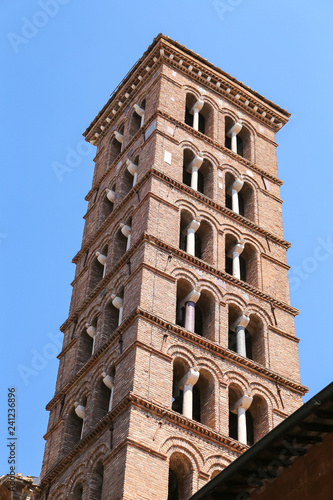 Bell Tower of San Silvestro in Capite Church in Rome, Italy