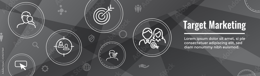 Target Marketing Icon Set and Web Header Banner Target Marketing Icon Set and Web Header Banner