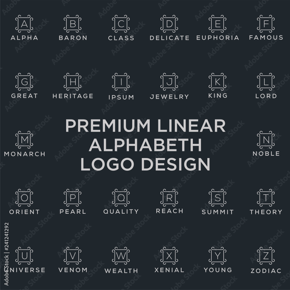 Premium linear shield monogram logotype. Elegant crest leaf stamp icon vector logo. Luxury alphabet frame symbol. - Vector