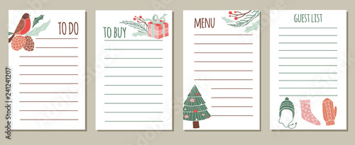 Vector set of to do lists for New Year 