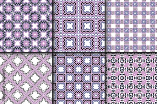 Set of Modern Geometric Pattern. Vector illustration. For fabric, textile, bandana