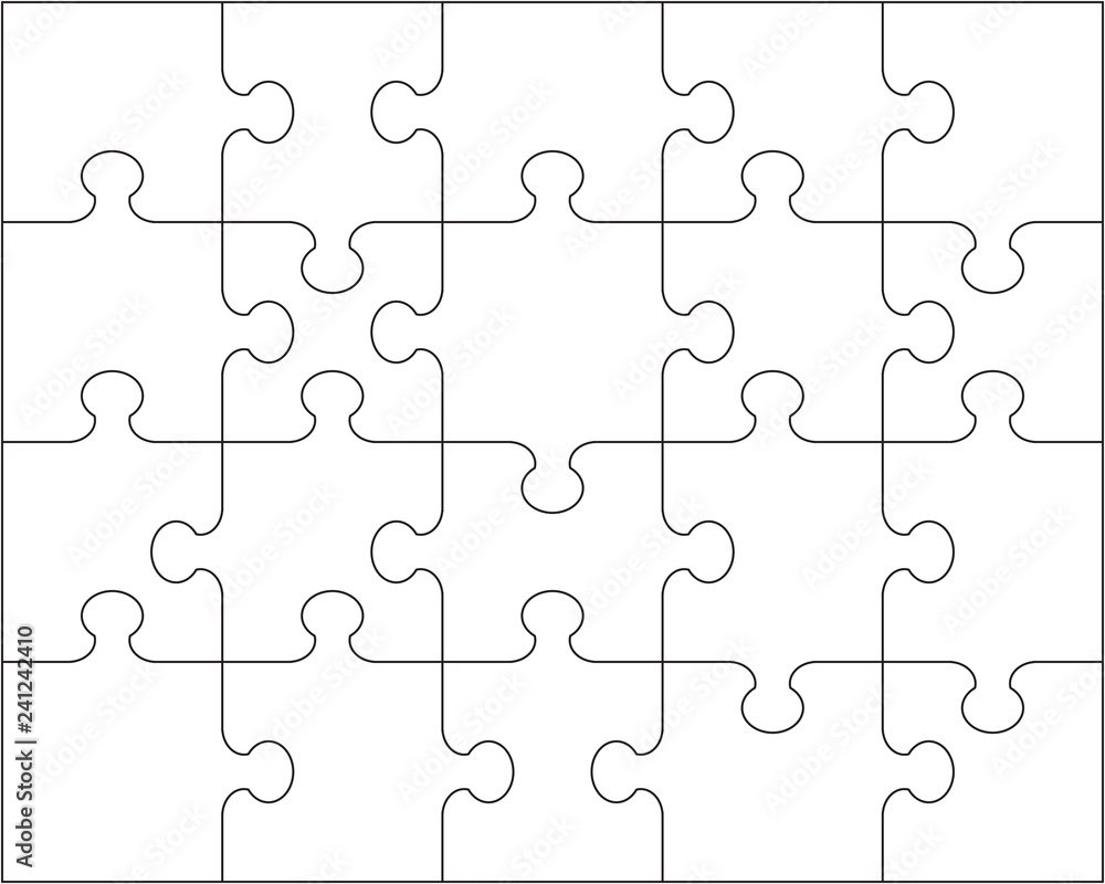 Illustration of separate parts of white puzzle Illustration of separate parts of white puzzle