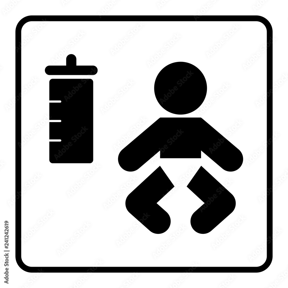 gz247 GrafikZeichnung - nmss33 NewModernSanitarySign nmss - german:  Babypflegeraum / Wickelraum - Trinkflasche / Piktogramm - english: baby  care room - diaper - bottle / toilet pictogram - xxl g6962 Stock  Illustration | Adobe Stock