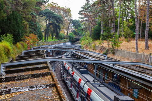 PARIS, FRANCE, on OCTOBER 26, 2018. Site of the city railroad RER photo