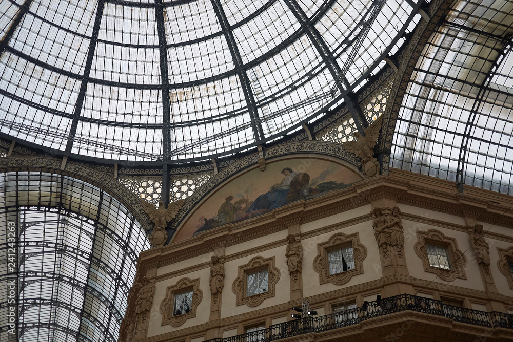 Milano, Italy - December 17, 2018 : View of Galleria Vittorio Emanuele II