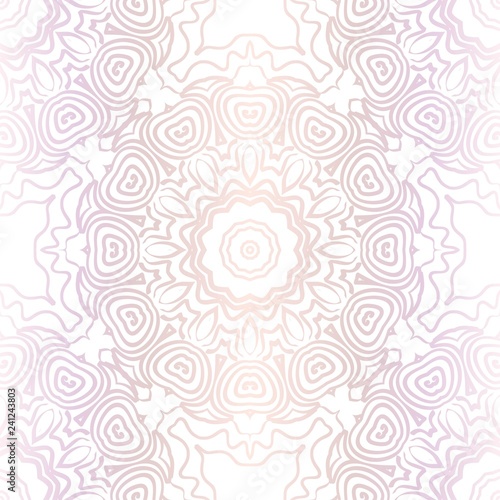 Design With Floral Pattern With Decorative Element. Vector Illustration. Template Design For Card  Shawl  Interior  Fashion Print.