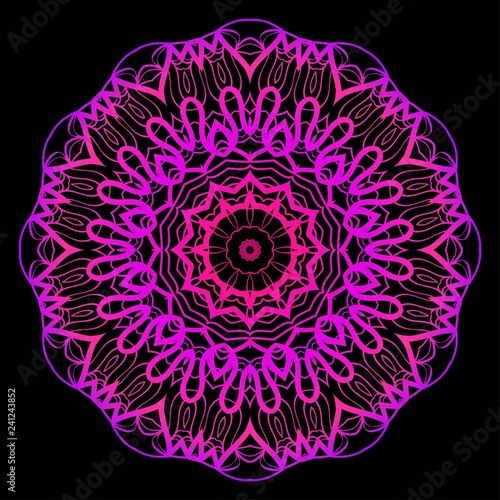 Modern Decorative floral color mandala. round Shapes. illustration.