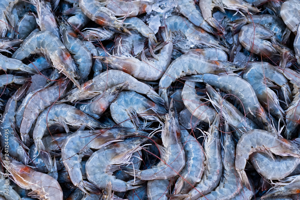 Raw prawns or shrimp in ingredients of cooking. Raw prawns or shrimp in ingredients of cooking.