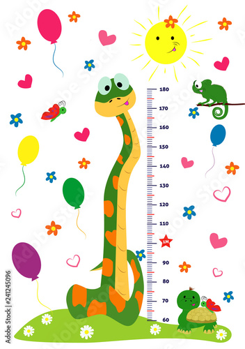 Hight meter for kids with nice snake.